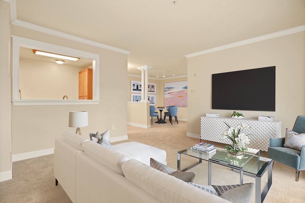 Beautiful Living Area at The Marque Apartments in Gainesville, VA